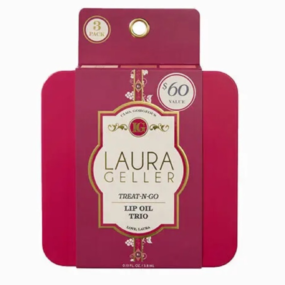 Laura Geller Treat-N-Go Lip Oil Trio - Limited Edition in Tin.
NWT